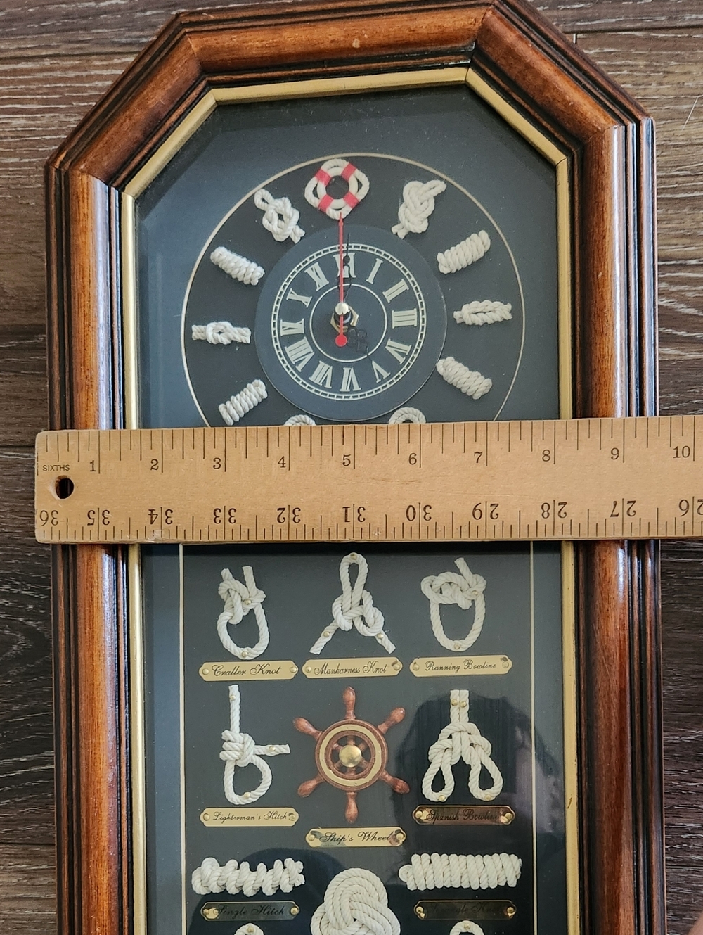 Knotboard Clock Nautical Rope Knot Wall Art Vintage Style Sailing Navy Sailor - Picture 13 of 13